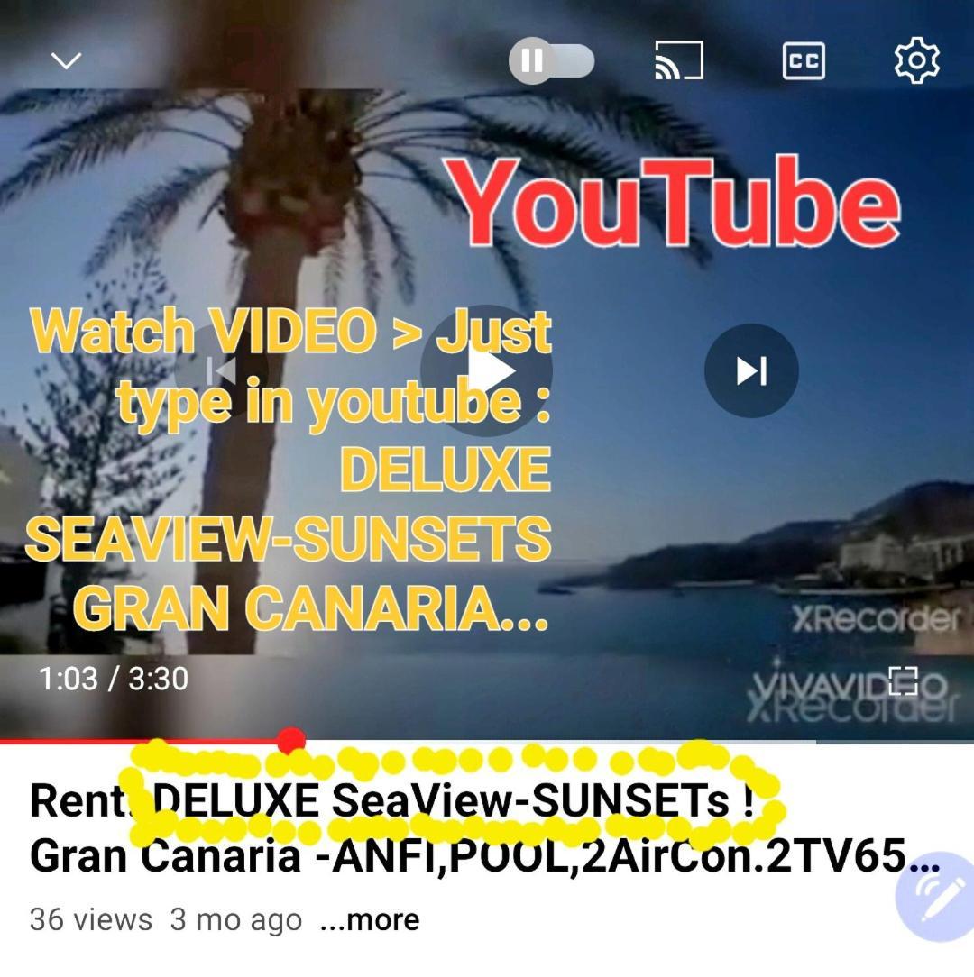 Deluxe Seaview-Sunsets !Transfe-R Inc! Pool,2Aircond,2Tv65",600Mb Dishwasher,,2 Beaches,Anfi-View Apartment Паталавака Екстериор снимка
