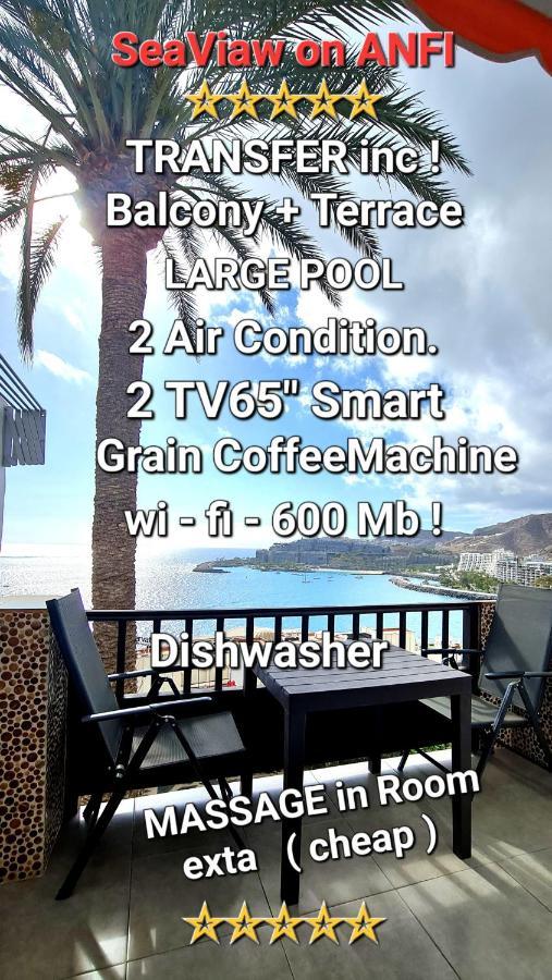 Deluxe Seaview-Sunsets !Transfe-R Inc! Pool,2Aircond,2Tv65",600Mb Dishwasher,,2 Beaches,Anfi-View Apartment Паталавака Екстериор снимка
