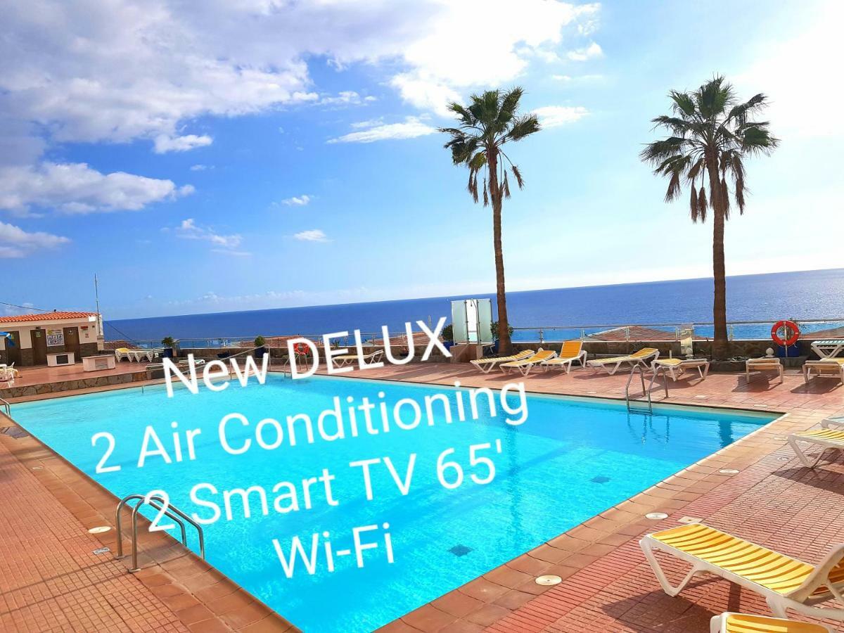 Deluxe Seaview-Sunsets !Transfe-R Inc! Pool,2Aircond,2Tv65",600Mb Dishwasher,,2 Beaches,Anfi-View Apartment Паталавака Екстериор снимка